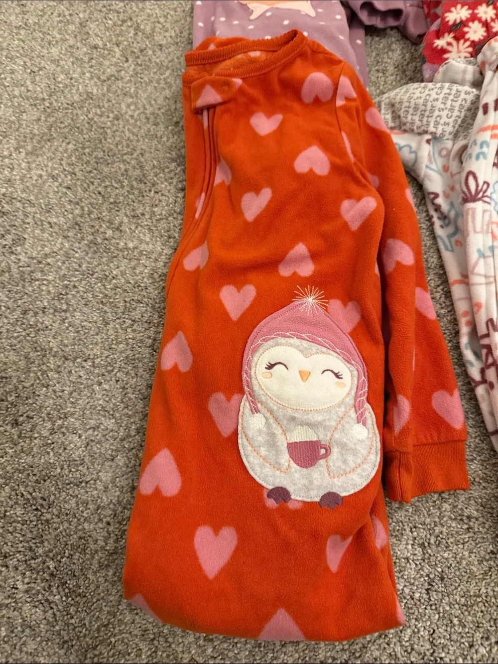 Carter's Girls' Fleece Footie Pajama bundle of 4 size 4T
